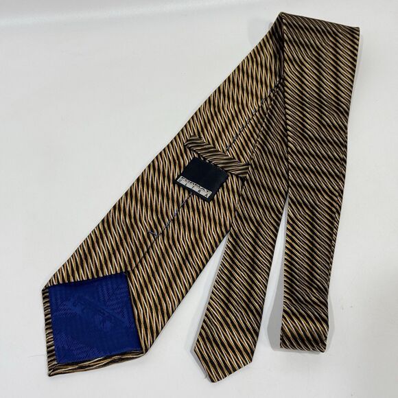 Format Ultra Mens 100% Silk Striped Neck Tie Formal Wear Made in Japan - Picture 5 of 17